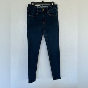 American Eagle Outfitters Dark Blue Super Stretch Jeans. Size 4.